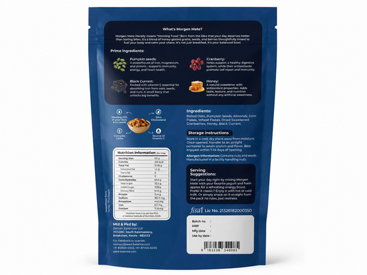Seed Balance Morgen Mete | Honey Crunch Muesli | High Protein Snacking